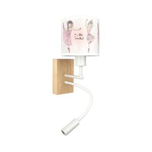 Brilagi - LED Flex. lámpa BOBO WOOD 1xE27/25W/230V + LED/3W tölgy/fehér/rózsaszín/csomag BG1565+BG5591 kép