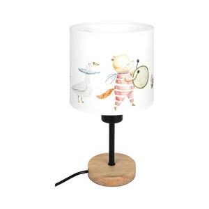 Brilagi - Asztali lámpa BOBO WOOD 1xE27/25W/230V tölgy/fekete/fehér/állatmintás BG1567+BG5576 kép