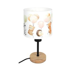 Brilagi - Asztali lámpa BOBO WOOD 1xE27/25W/230V tölgy/fekete/fehér/állatmintás BG1567+BG5577 kép