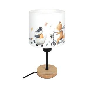 Brilagi - Asztali lámpa BOBO WOOD 1xE27/25W/230V tölgy/fekete/fehér/állatmintás BG1567+BG5578 kép