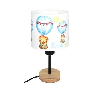 Brilagi - Asztali lámpa BOBO WOOD 1xE27/25W/230V tölgy/fekete/fehér/állatmintás BG1567+BG5583 kép