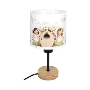Brilagi - Asztali lámpa BOBO WOOD 1xE27/25W/230V tölgy/fekete/fehér/rózsaszín/tündéres BG1567+BG5586 kép
