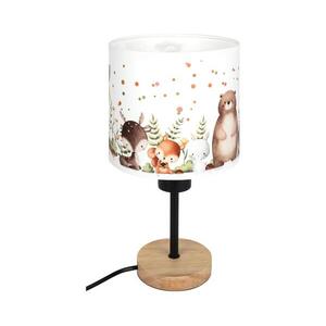 Brilagi - Asztali lámpa BOBO WOOD 1xE27/25W/230V tölgy/fekete/fehér/állatmintás BG1567+BG5587 kép