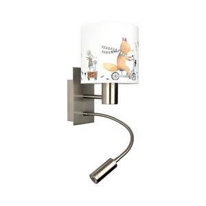 Brilagi - LED Flex. lámpa BOBO 1xE27/25W/230V + LED/3W m. króm/fehér/állatkák BG1556+BG5578 kép