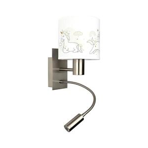 Brilagi - LED Flex. lámpa BOBO 1xE27/25W/230V + LED/3W m. króm/fehér/unikornisok BG1556+BG5579 kép