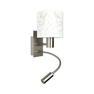 Brilagi - LED Flex. lámpa BOBO 1xE27/25W/230V + LED/3W m. króm/fehér/nyuszik BG1556+BG5580 kép