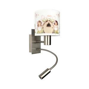 Brilagi - LED Flex. lámpa BOBO 1xE27/25W/230V + LED/3W, matt króm/fehér/rózsaszín/tündérmintás BG1556+BG5586 kép