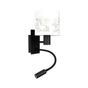 Brilagi - LED Flex. lámpa BOBO 1xE27/25W/230V + LED/3W fekete/fehér/unikornisok BG1558+BG5579 kép
