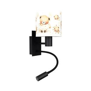 Brilagi - LED Flex. lámpa BOBO 1xE27/25W/230V + LED/3W fekete/fehér/mackós BG1558+BG5590 kép