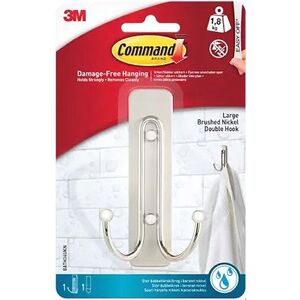 3M Command Bath Large Double Hook BATH36-SN-1-UKN, Satin Nickel, 1 db kép