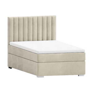 Bézs kárpitozott ágyneműtartós egyszemélyes ágy ágyráccsal 100x200 cm Bunny – Ropez kép