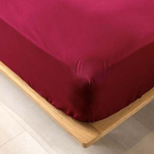 Piros gumis bio pamut lepedő 160x200 cm Biolina – douceur d'intérieur kép