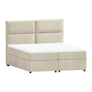 Bézs ágyneműtartós boxspring ágy 160x200 cm Rico – Ropez kép