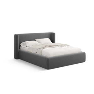 Szürke kárpitozott ágyneműtartós franciaágy ágyráccsal 180x200 cm Jason – Windsor & Co Sofas kép