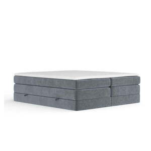 Sötétszürke ágyneműtartós boxspring ágy ágytámla nélkül 160x200 cm Juniper – Maison de Rêve kép
