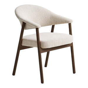 Krémszínű tölgyfa karfás étkezőfotel szett 2 db-os Elk – Unique Furniture kép