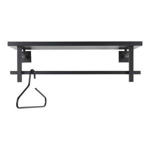 Fekete fém fali fogas polccal 76 cm Simplon – Spinder Design kép