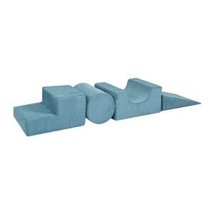 Türkiz kordbársony habszivacs játszótér 4 db-os magasság 30 cm 45x170 cm Montessori – Meowbaby kép