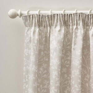 Bézs függöny szett 2 db-os 229x229 cm Brooke Floral – Catherine Lansfield kép
