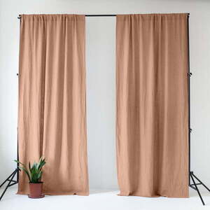 Rózsaszínes-barna len függöny 140x300 cm Cafe Creme – Linen Tales kép