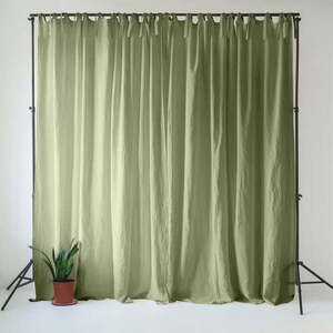 Világoszöld len függöny 140x200 cm Sage – Linen Tales kép