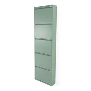Szürkészöld fém billenő ajtós cipőtartó 50x169x15 cm Billy – Spinder Design kép