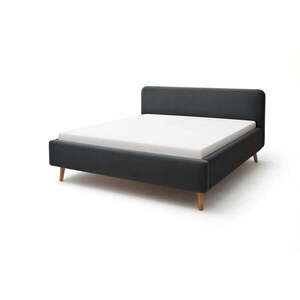 Antracitszürke kárpitozott ágyneműtartós franciaágy ágyráccsal 180x200 cm Mattis – Meise Möbel kép