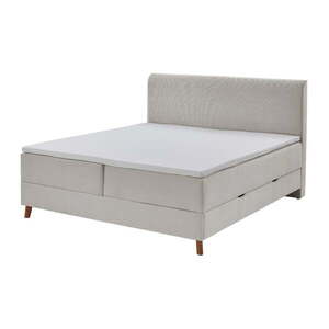 Bézs boxspring ágy tárolóhellyel 180x200 cm Memphis - Meise Möbel kép