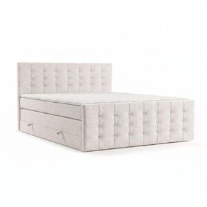 Krémszínű ágyneműtartós boxspring ágy 200x200 cm Blend – Maison de Rêve kép