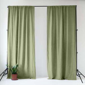 Világoszöld len függöny 140x330 cm Sage – Linen Tales kép