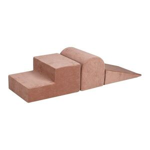 Bézs bársony habszivacs játszótér 3 db-os magasság 30 cm 45x143 cm Montessori – Meowbaby kép