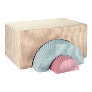 Világosbarna kordbársony habszivacs játszótér 3 db-os magasság 37 cm 75x49 cm Rainbow Montessori – Wigiwama kép