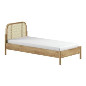 Natúr színű tölgyfa egyszemélyes ágy ágyráccsal 90x200 cm Olive Rotan – Vipack kép