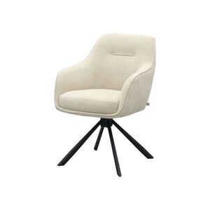 Krémszínű kárpitozott karfás étkezőfotel Avola – Unique Furniture kép