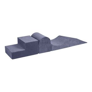 Szürkéskék bársony habszivacs játszótér 4 db-os magasság 30 cm 45x193 cm Montessori – Meowbaby kép