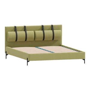 Világoszöld kárpitozott franciaágy ágyráccsal 200x200 cm Tulsa – Ropez kép