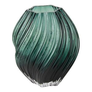 Sötétzöld kézzel készített üveg váza (magasság 23 cm) – House Nordic kép
