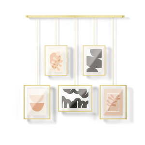 Aranyszínű fém fali képkeret szett 5 db-os 66x69 cm Exhibit – Umbra kép