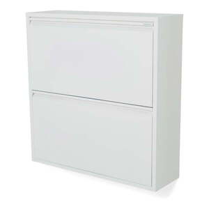 Fehér fém billenő ajtós cipőtartó 75x77, 5x22, 5 cm Billy – Spinder Design kép
