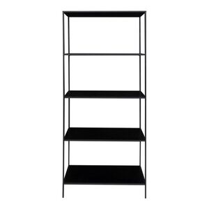 Fekete fém könyvespolc 80x170x36 cm Vita – House Nordic kép