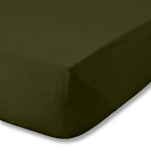 Khaki gumis flanel lepedő 90x190 cm Brushed – Catherine Lansfield kép