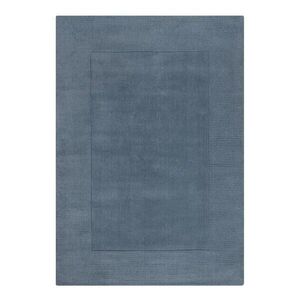 Sötétkék kézi szövésű gyapjú szőnyeg 120x170 cm Textured Wool Border – Flair Rugs kép