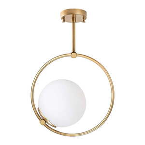 Fehér-sárgaréz színű mennyezeti lámpa üveg búrával 39x26 cm Dolunay – Opviq lights kép