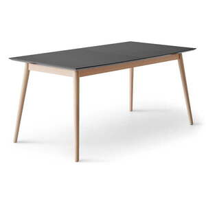 Bővíthető étkezőasztal fekete asztallappal és hosszabbító asztallappal 100x210 cm Meza – Hammel Furniture kép