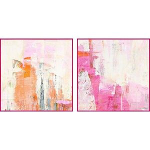 Nyomtatott keretezett vászon kép szett kézzel festett részletekkel 2 db-os 41, 5x41, 5 cm New Age Pink – Malerifabrikken kép