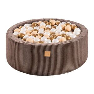 Barna kordbársony labdamedence ø 90x30 cm Montessori – Meowbaby kép