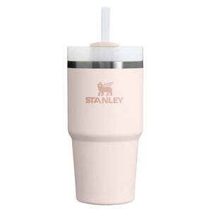 Világos rózsaszín rozsdamentes acél termosz szívószállal 600 ml Quencher H2.0 FlowState Tumbler Rose Quartz – Stanley kép