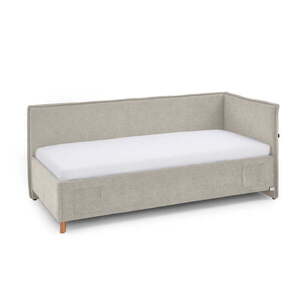 Bézs kárpitozott ágyneműtartós sarok gyerekágy ágyráccsal 90x200 cm Fun – Meise Möbel kép