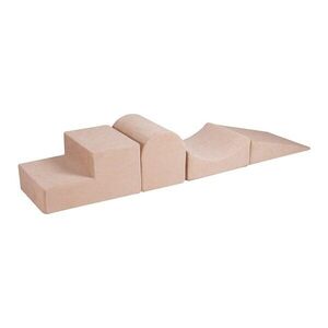 Krémszínű bársony habszivacs játszótér 4 db-os magasság 30 cm 45x193 cm Montessori – Meowbaby kép