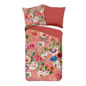 Flowery narancssárga organikus pamut kétszemélyes ágyneműhuzat, 200 x 220 cm - Descanso kép